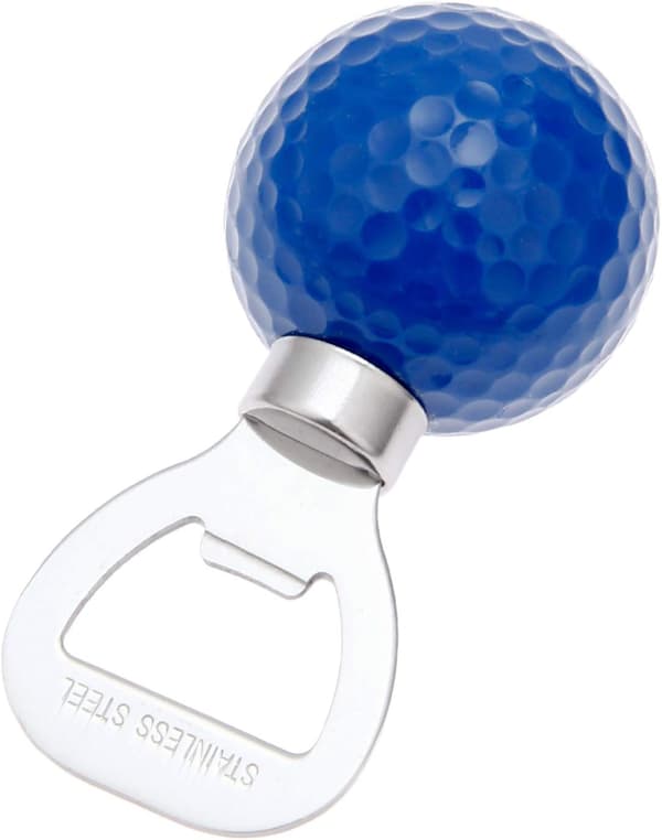 Ölflasköppnare i form av en golfboll, 92,67 mm rostfritt stål-blå Blue