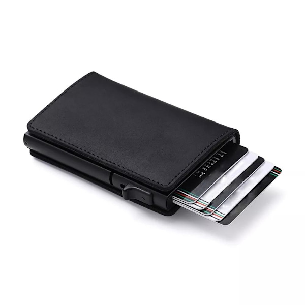 Exklusiv Korthållare C4U Design RFID & NFC Skydd Plånbok Pop-up Svart Black one size