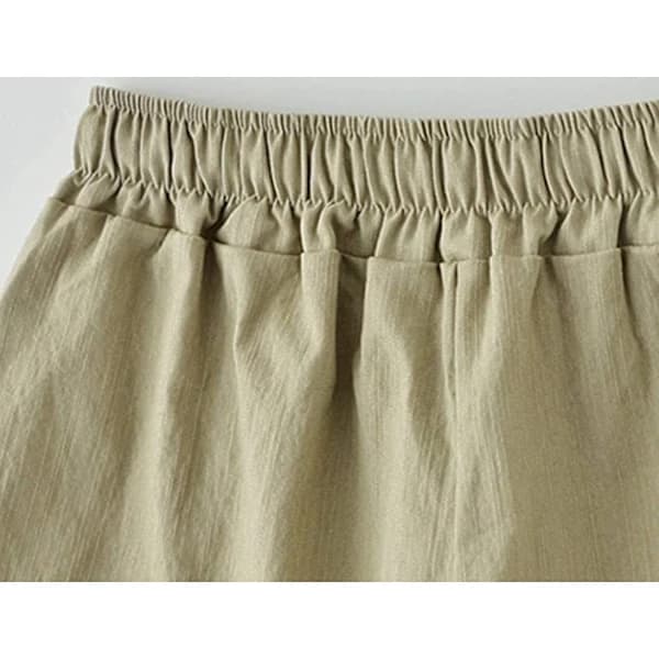 Afslappede bomuldsshorts til kvinder med elastisk talje og snøre --- Denimblå (Størrelse XL)