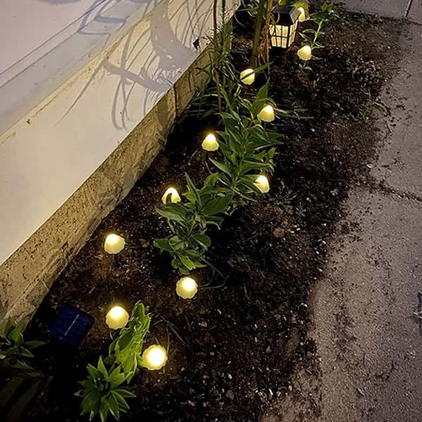 Udendørs solcellelamper 20 LED champignon dekoration, 8 lystilstande champignon LED dekoration KLB