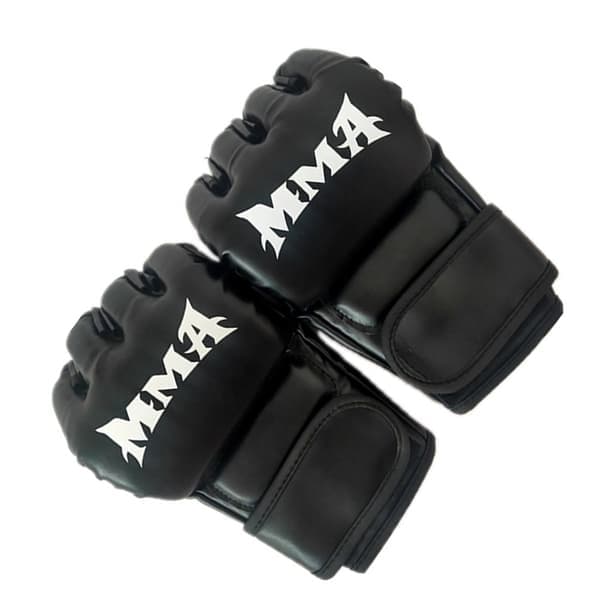 Halvfinger boksehandsker - MMA Sparring & Sandbag Træning Sort Sort Black