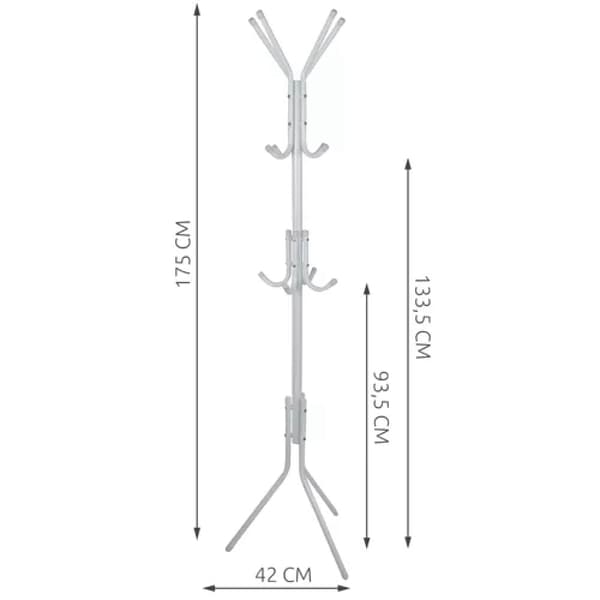 Knagerække / Tøjstativ - 170cm Vit white