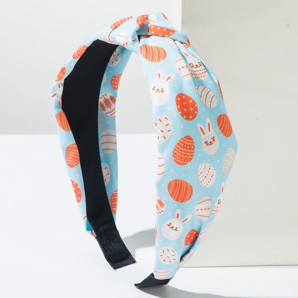 Nytt påskepannebånd med kanintrykk White pink
