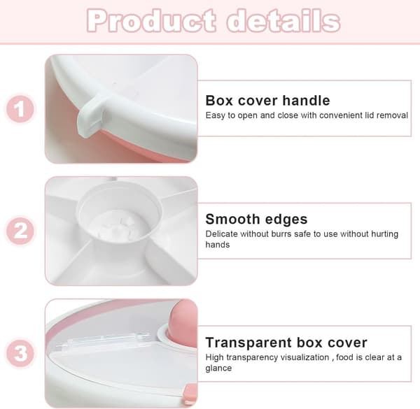 Snurrande - snackssnurra - Rosa - snacksrotator - Återanvändbar - snacksbox - snacksboxar - Snacksbehållare - med - boxar