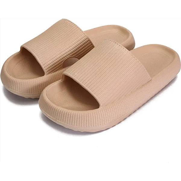 Kvinders chunky Cloud platform hjemmesko, sort Khaki 38-39