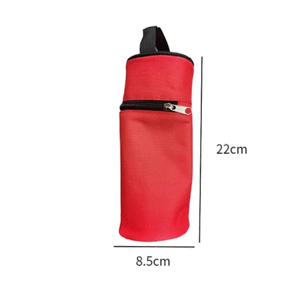 Vattenflaskväska med dragkedja Mjölkflaskväska för promenader, resor och vandring Red 8.5cmx22cm