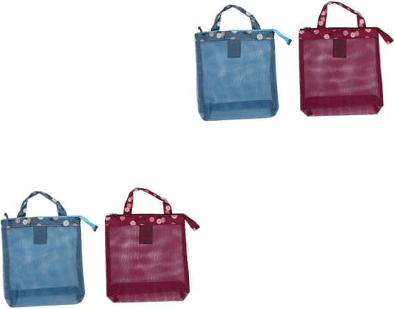 picnic- og strandtasker til kvinder, netindkøbstasker, skaltasker til opsamling af skaller, sandtasker