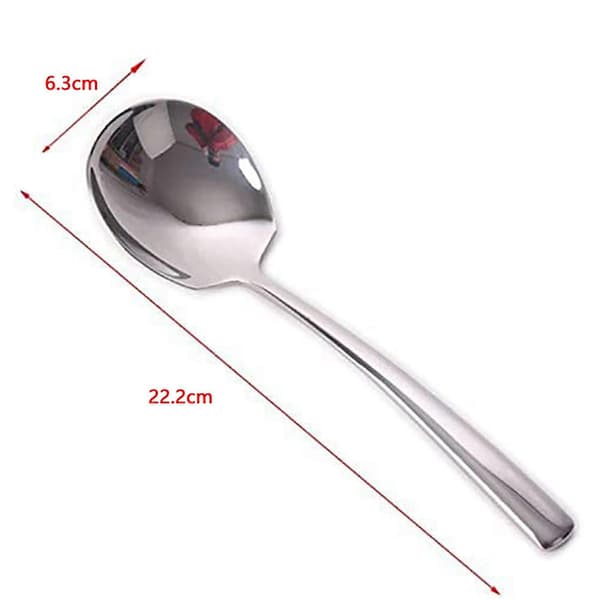 8x Stor Serveringsske, Rustfrit Stål Stor Serveringsske, Spejlpoleret Til Elegant Buffetbanket