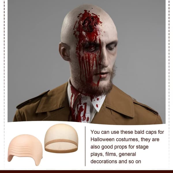 Halloween Latex Skallet Hodeplagg Ingen Barbering - Hvit