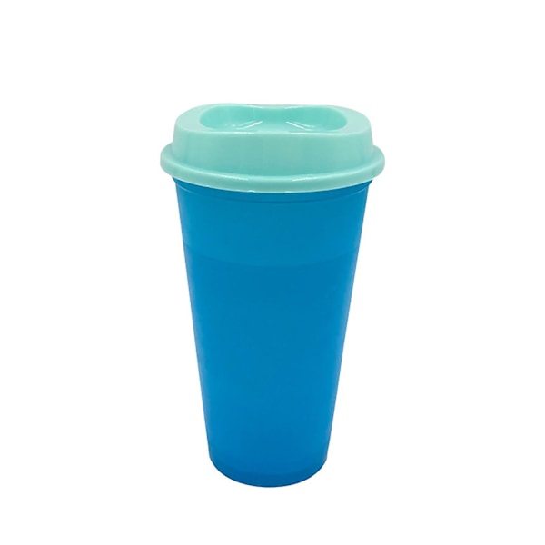 500ml Vattenflaska Stor Kapacitet Kreativ PP Färgskiftande Kaffe Juice Mugg för Daglig Användning Blue