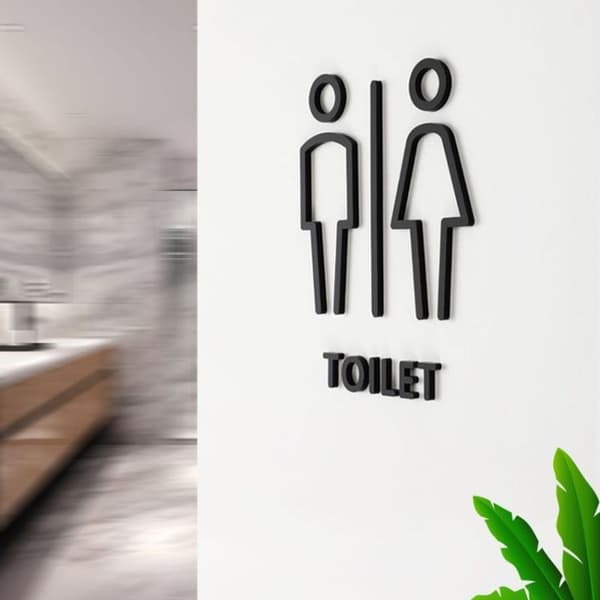 Personligt toiletskilt 19 x 14 cm - Slips - Sort Unisex