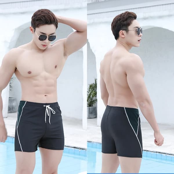 Badebukser for menn Svart Plus Size Løs Boxer 2XL
