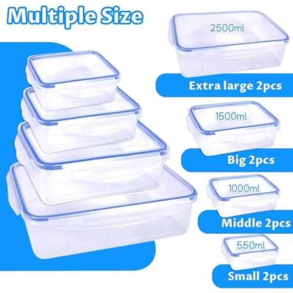 16-delars Tupperware Fresh Food med Lock (8 Behållare, 8 Lock) Matlåda för Skafferi