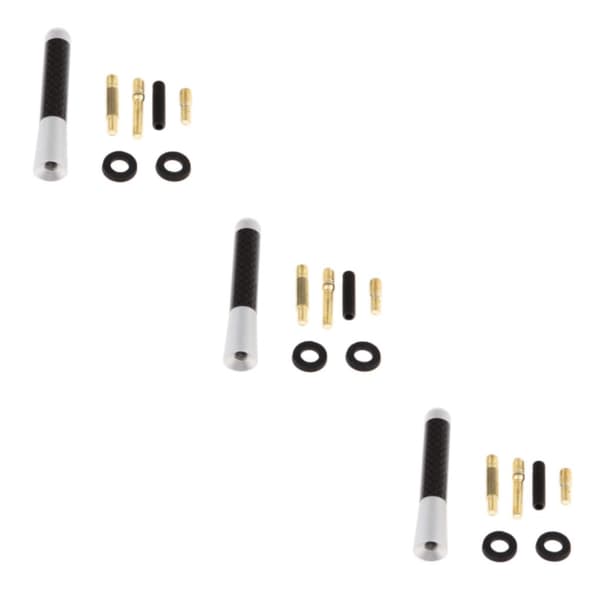 1/2/3 Kort Stubby Bil Auto Antenn AM/ Antennmast Skruvtyp Vit White 3Set