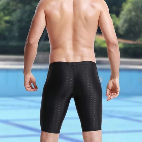 Badeshorts til mænd, åndbare, moderigtige, lette, komfortable, polyester, sorte, 3XL