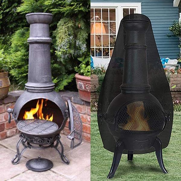 Vattentätt runt eldstadsöverdrag, utomhus eldstadsöverdrag, BBQ skyddspresenning, eldstadsöverdrag (122x21/61cm)