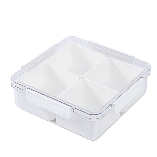 Snackbox med 4 fack, transparenta matförvaringsbehållare