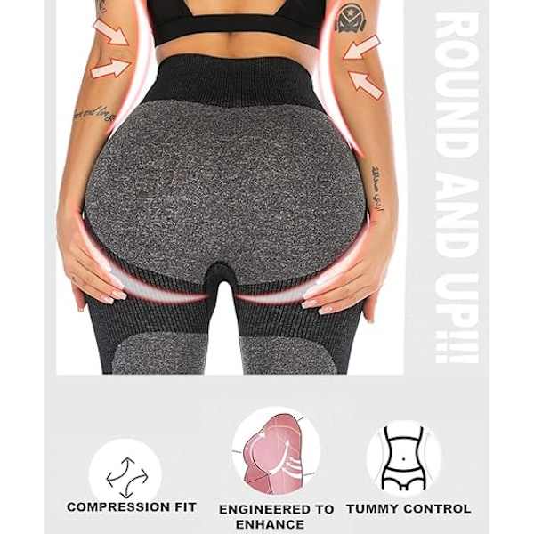 Yoga Byxor med Hög Midja för Kvinnor - Basic (S-Svart)
