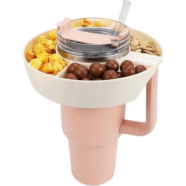 Snackskål för Stanley Cup, Återanvändbar Snack Ring Kompatibel med Stanley Quencher H2.0 40OZ Tumbler med Handtag, Stanley Cup Tillbehör, Snackskål Green 40OZ