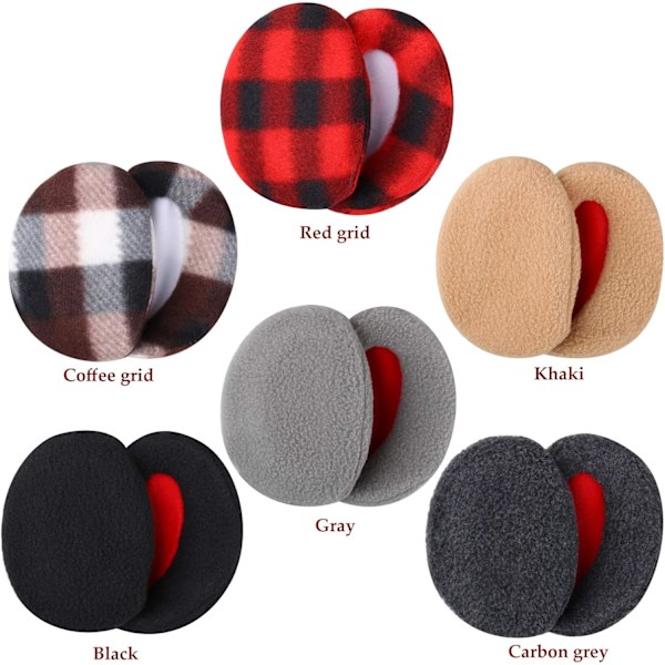 6 par Ear Muffs Bandless Fleece Öronvärmare Vinter Öronmuffar