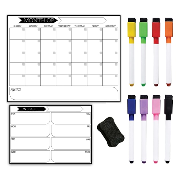 Magnetisk Kalender Tavla Skol Vecka Månad Schema Planering Organisation Utrustning Meddelande Whiteboard Skolmaterial