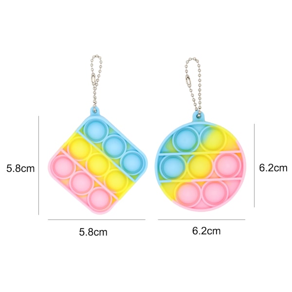 Mini Pop Leksak, Nyckelring Pop-Bubbla Sensorisk Leksak, för Barn Vuxna (2-pack)
