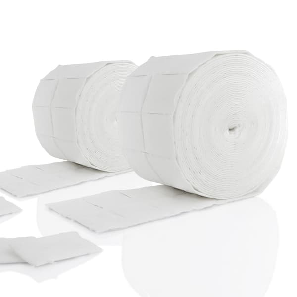 2x500 luddfria pads, nagelservetter på rulle white Vit