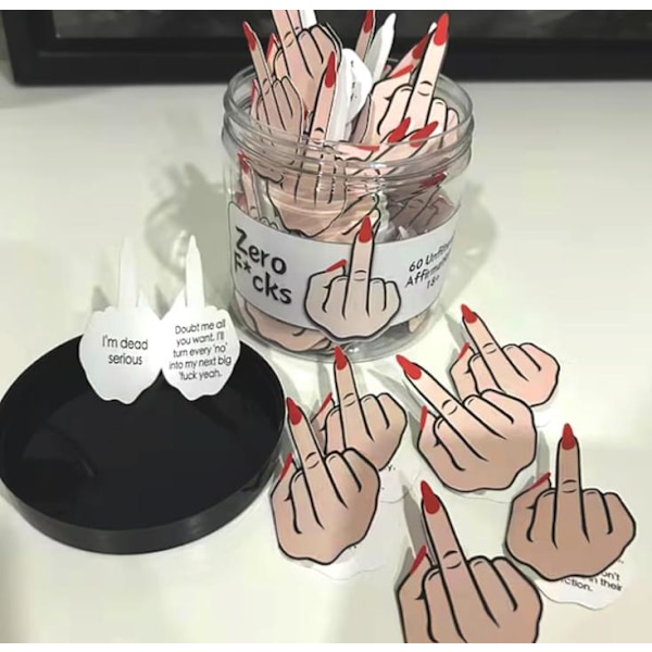 Positiva Pickle Emotionellt Stöd Bekräftelse Kort, Roliga Emotionellt Stöd Bekräftelse Kort, Alla Hjärtans Dag Presenter, Perfekt Kontorsdekoration C -White middle finger for 30 days