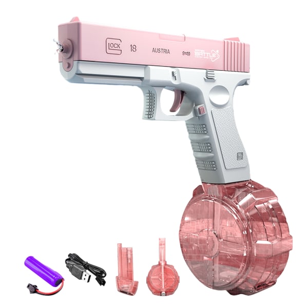 Elektrisk vattenleksak för barn Automatisk pistol Sommar Pool Strand Utomhus Skjutleksaker Pink drum version