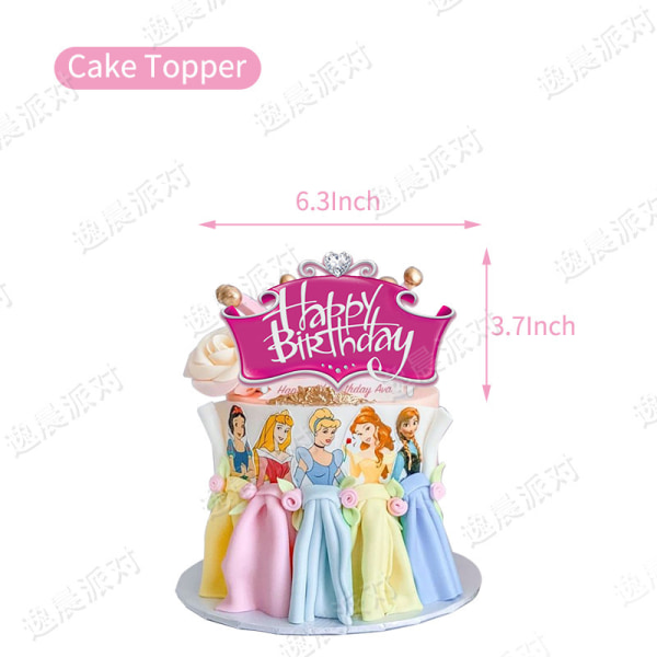 Födelsedagsdekoration Ballonger Tårtlock Grattis på födelsedagen-Banner Frozen Elsa Snow White Disney Prinsessa