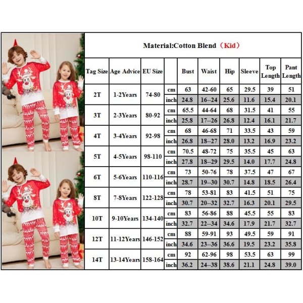 Älg Jul Pyjamas Familj Matchande Sovkläder Vuxen Nattkläder Set Kids 5T