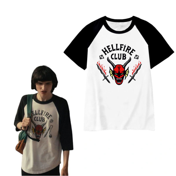 Stranger Things 4 Cosplay Hellfire Club T-shirt med korta ärmar 150cm