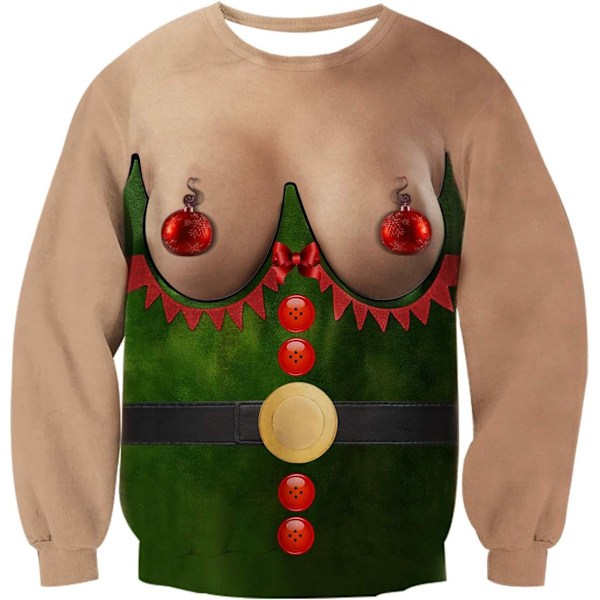 Unisex Jultröja 3D-tryck Rolig Pullover Tröja Toppar För Jul Män Kvinnor Semesterfest Hoodie Sweatshirt #5 XL