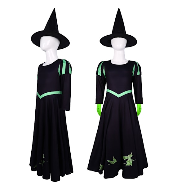Glinda Wicked Cosplay Kostym Förklädnad för Flickor Klänning Rollspel Kvinnliga Klänningar Fantasy Outfit Halloween Karneval Dräkt Aifuba 150cm