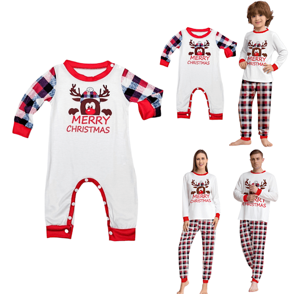 Familjejulpyjamas Matchande Set Vuxna Barn Baby Julmatchande Jammies Semester Julsovkläder Set Baby 3-6M