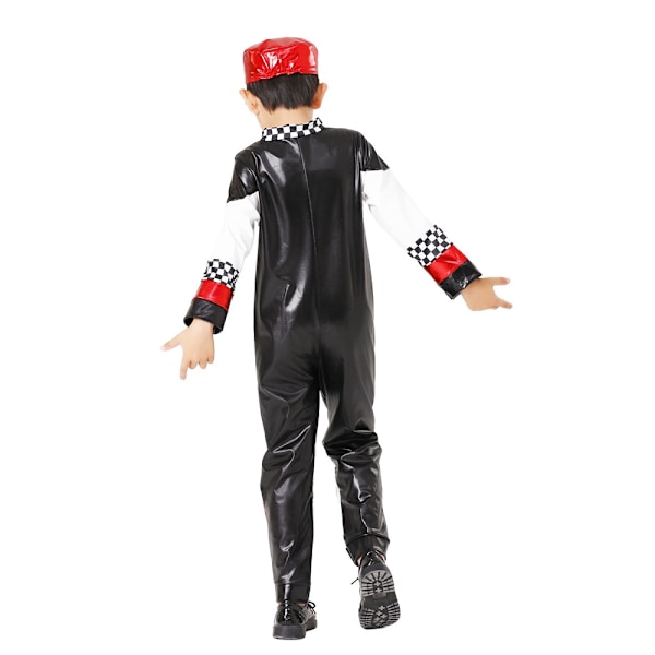 Barnens Racingförare Kostym Sport Rollspel Långärmad Jumpsuit Hatt Set Pojkar Karneval Halloween Kostym Outfits 120cm