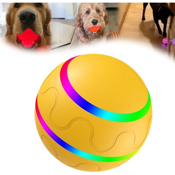 Skakig Bollleksak för Hundar | Skakande Hundboll | Vibrerande Boll för Hundar | Interaktiv Hundboll | Automatisk Rörlig Hundleksak Yellow