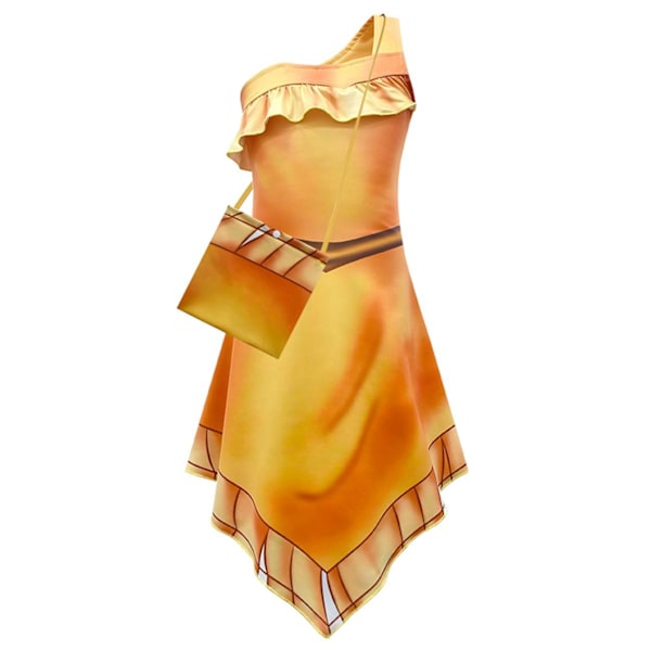 Pocahontas Kostym Finfräckt Prinsessklänning Halloween Födelsedagsklänning 3-9 År 130cm