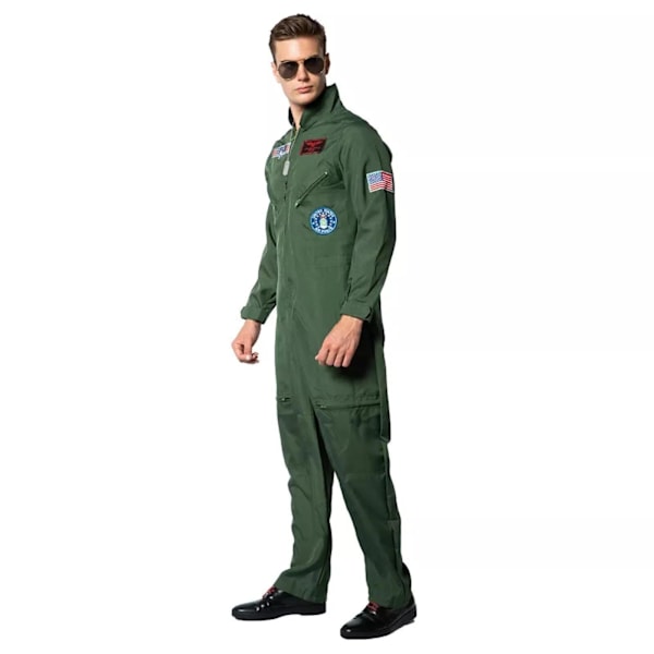 Herrar Pilotdräkt Manlig Flygare Jumpsuit Flygdräkt Vuxen Kostym Halloweenfest Cosplay Topp Jumpsuit 3XL