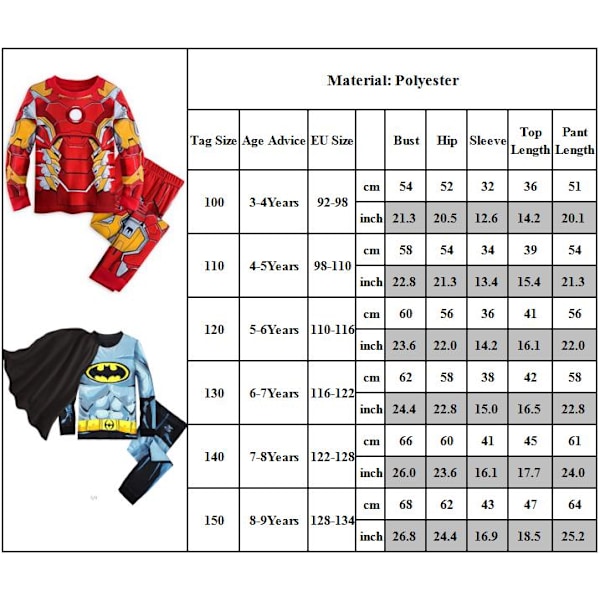 Barnens Avengers Halloween Kostym Set Pojkar Hawaii Party Outfit Spider-Man 100cm