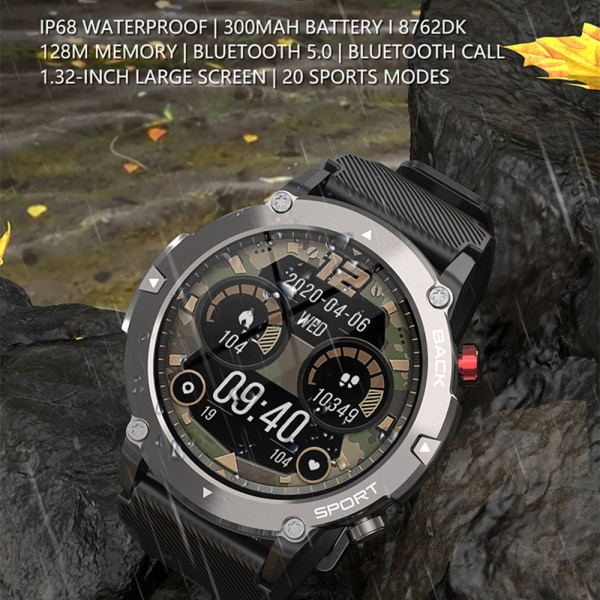 Herr Smart Watch Vattentät T4EC Legering militär watch silver