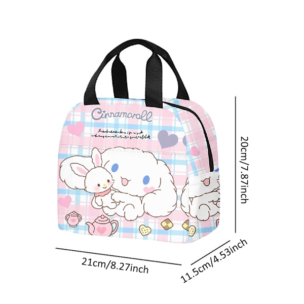 Cinnamoroll Lunch Bag, Bärbar Återanvändbar Termisk Isolerad Lunchlåda för Vuxna och Barn, Lunchväska för Kontor Skola #1