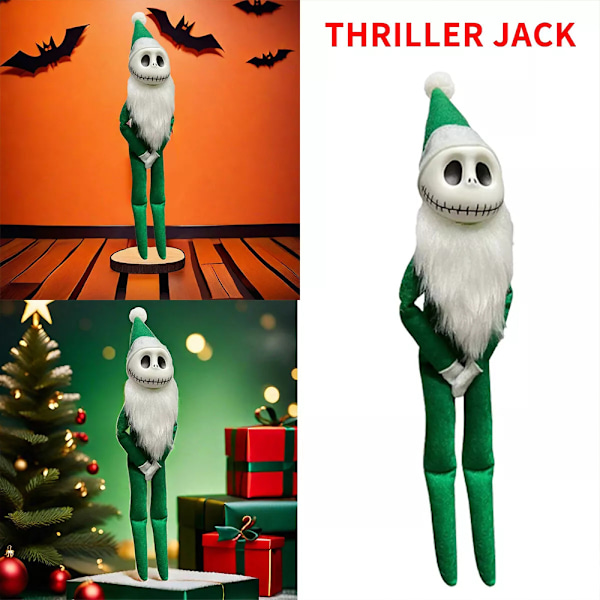 Julgrinch Elf Plyschdocka Leksaker Nyhet Jul Grinch Monster Docka Elf för Skrivbord och Hemmakontors Dekoration Green