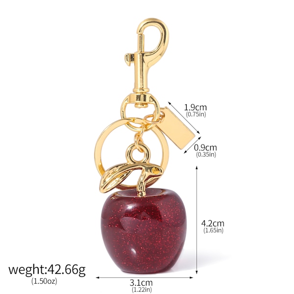 1 st. Söt Körsbärsnyckelring Röd Väska Charm Hjärta Nyckelring Plånbok Ryggsäck Tillbehör Dekoration för Kvinnor Flickor Present #2