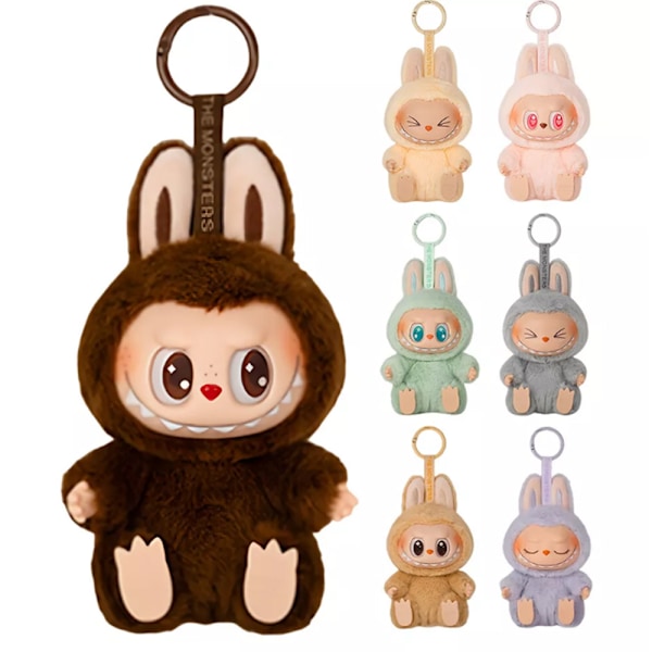 POP MART The Monsters Labubu Blind Box Samlarfigur - Pop Mart Spännande Macaron Plysch Nyckelring Edition (1 Blind Box, 15cm) #3