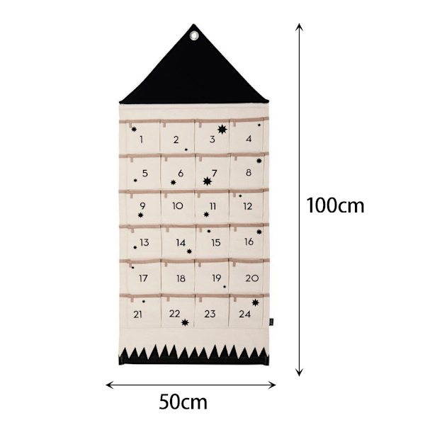 Fyll-din-egen tyg adventskalender för jul jul vägg hängande fickor