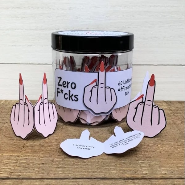 Positiva Pickle Emotionellt Stöd Bekräftelse Kort, Roliga Emotionellt Stöd Bekräftelse Kort, Alla Hjärtans Dag Presenter, Perfekt Kontorsdekoration C -White middle finger for 30 days