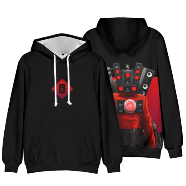 Barn 3D Anime Skibidi Toalett Hoodie Sweatshirt Långärmad Rock E 160cm