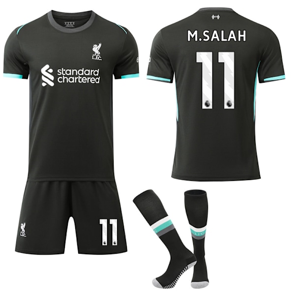 24-25 Liverpool Bortamatch Tröja Barn Fotbollströja Kit #11 M.SALAN Fotbollsdräkter Pojkar Träningsdräkt 18