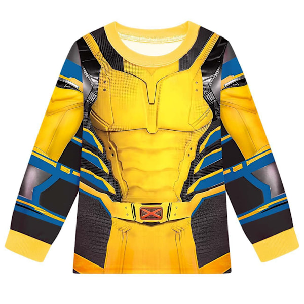 Deadpool 3 Wolverine Kostymer för Barn i Höst Långärmad Dräkt Tröja + Byxor Tvådelad Set 140cm